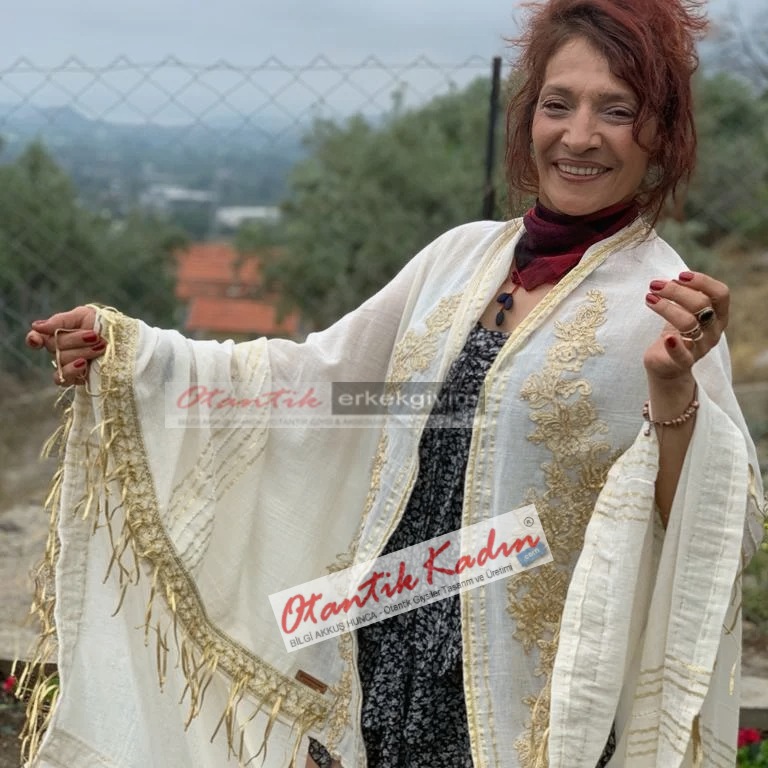 Özel Tasarım, Dokuma Altın Rengi Gupur Şal OBGS170623