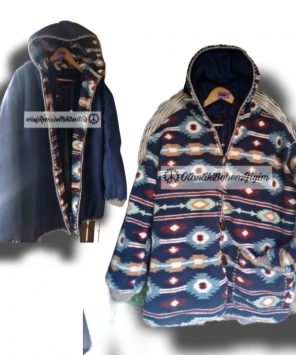 Unisex Tasarım Çift Taraflı Kapşonlu Kaban OBGUK141223